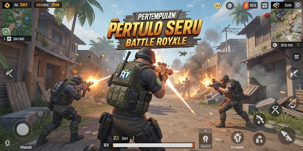 Screenshot utama 5RT menampilkan aksi intens pertarungan Battle Royale.