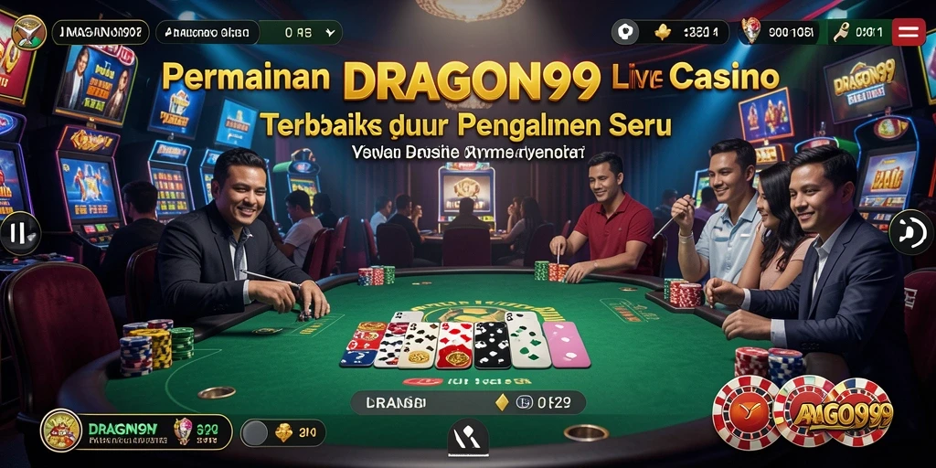 Tampilan gameplay Live Casino yang mendebarkan dan interaktif di DRAGON99.