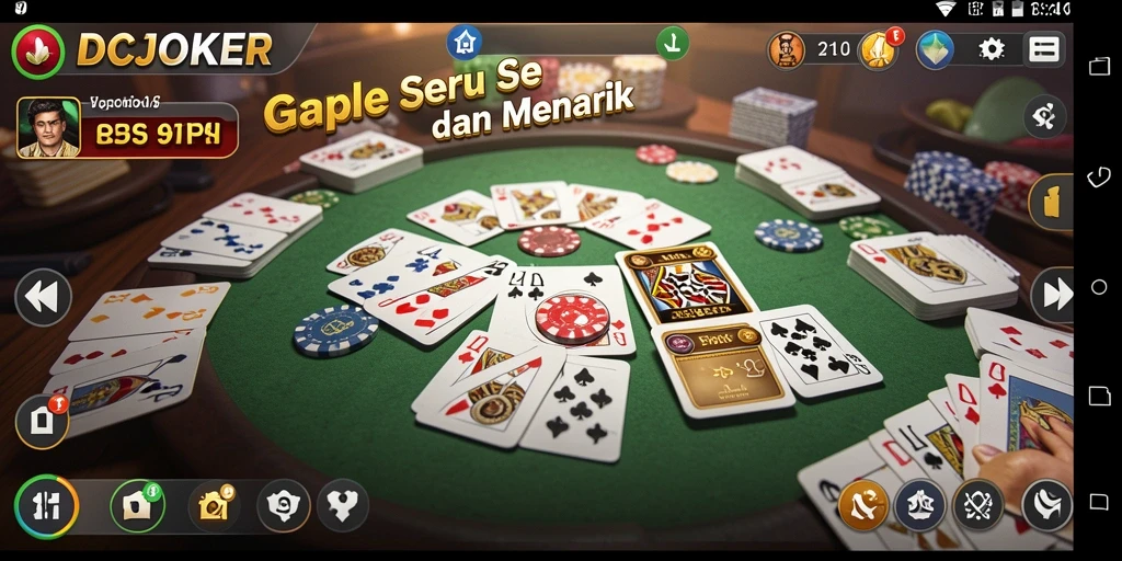 Screenshot dari gameplay Gaple di IDCJOKER yang menunjukkan keseruan permainan.