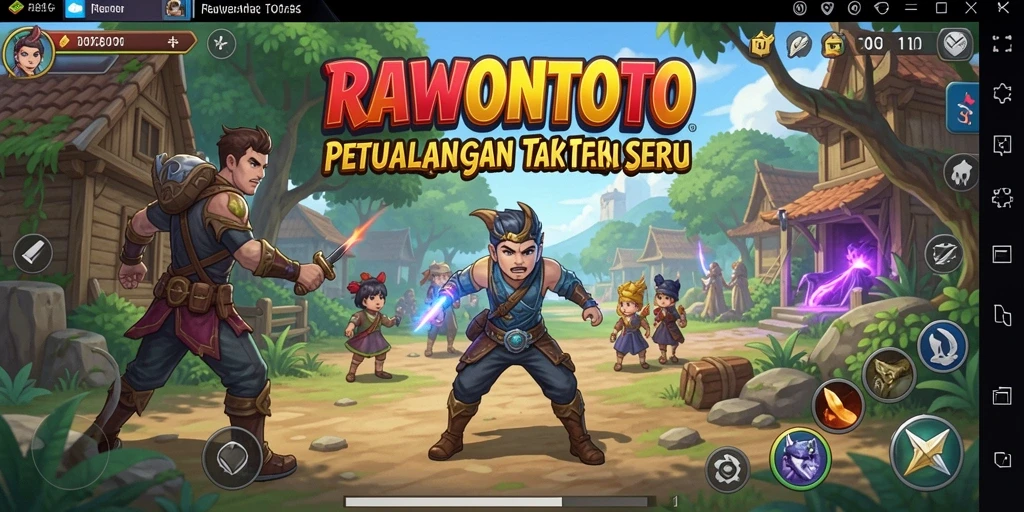Tampilan gameplay RAWONTOTO yang penuh aksi petualangan yang mendebarkan.