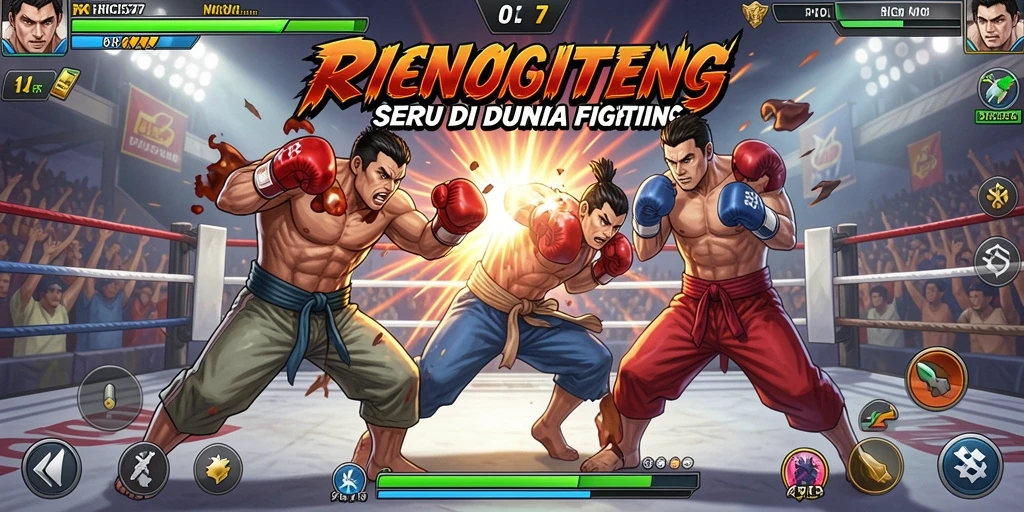 Tampilan gameplay mendebarkan di arena pertarungan RICIS77.